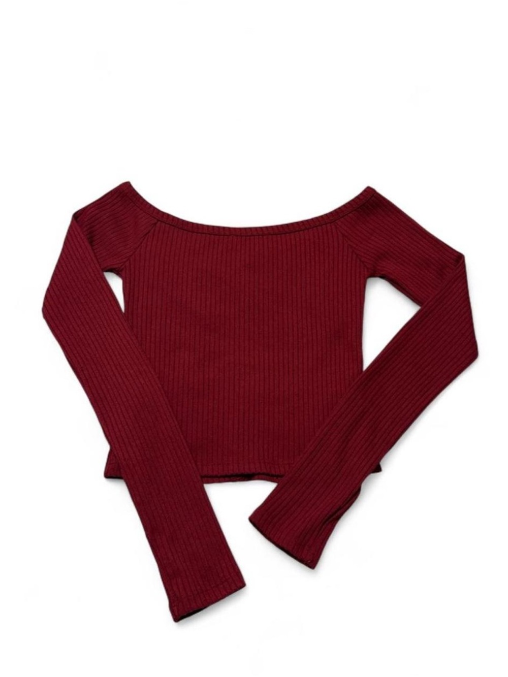 Forever 21 Burgundy Ribbed Long Sleeve Top - Picture 3 of 3